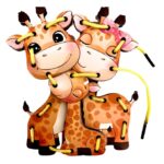 Joc de șnuruit, Girafa, 3 ani, 14 cm