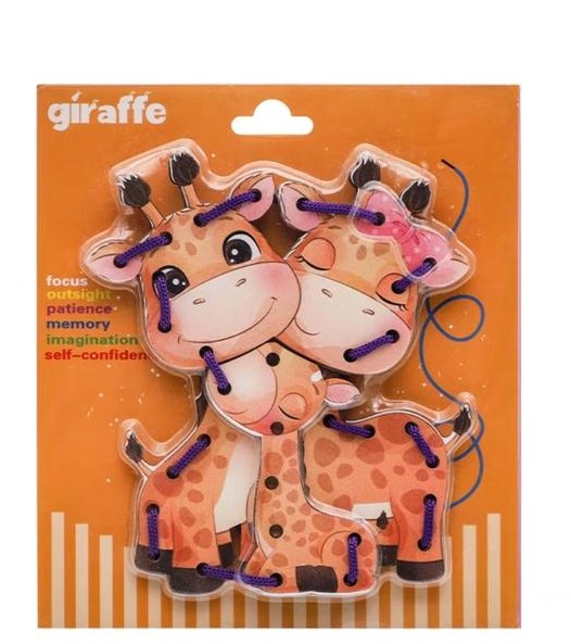 Joc de șnuruit, Girafa, 3 ani, 14 cm 01