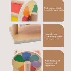 Joc de tip Montessori,Tambur cu bile, 6 luni+ 01