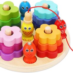 Joc educativ 2 in 1, stivuire si joc magnetic de pescuit, 3 ani 01