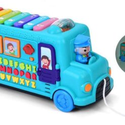 Jucarie interactiva, cu sunete si lumini, Autobuz albastru, 18 luni+ 002
