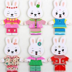 Puzzle educativ-Imbraca Familia Iepurasilor, 3 ANI 01