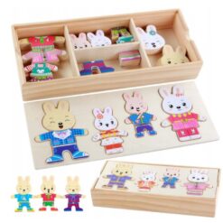 Puzzle educativ-Imbraca Familia Iepurasilor, 3 ANI 01