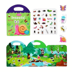 Carte cu 34 stickere reutilizabile - Insecte, 3 ani+