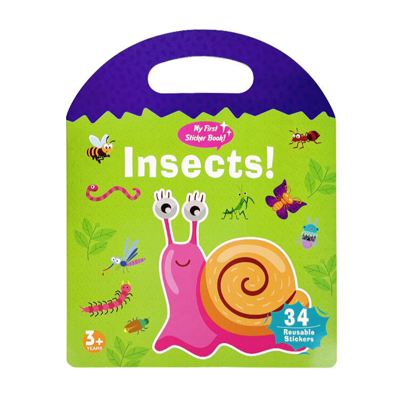 Carte cu 34 stickere reutilizabile - Insecte, 3 ani+