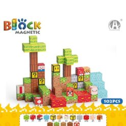 Set de constructie magnetic cu 102 de piese, 3 ani+, Minecraft 02