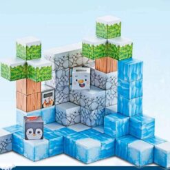 Set de constructie magnetic cu 66 de piese, 3 ani+, Minecraft WINTER