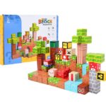 Set de constructie magnetic cu 75 de piese, 3 ani+, Minecraft