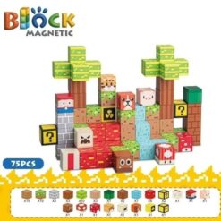 Set de constructie magnetic cu 75 de piese, 3 ani+, Minecraft 01