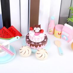 Set de gatit din lemn cu 15 accesorii pentru copii, Mic dejun, 3 ANI 01