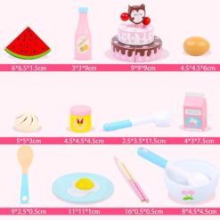 Set de gatit din lemn cu 15 accesorii pentru copii, Mic dejun, 3 ANI 01