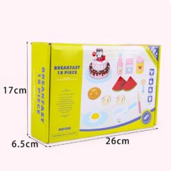 Set de gatit din lemn cu 15 accesorii pentru copii, Mic dejun, 3 ANI 01